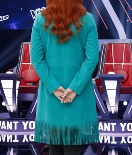 Reba McEntire The Voice S28 Blue Fringe Coat