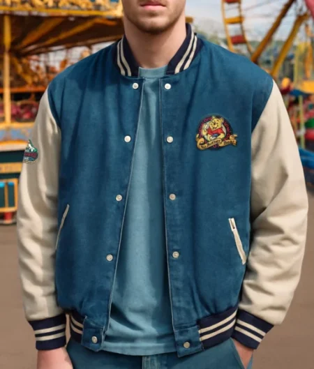 90s Xxxtentacion Winnie the Pooh Varsity Denim Jacket BackView 2