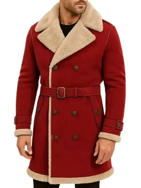 Christmas Shearling Red Coat 3