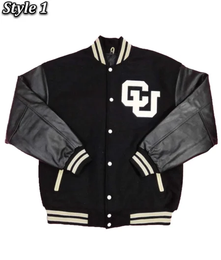 Colorado Buffaloes Black Letterman Jacket