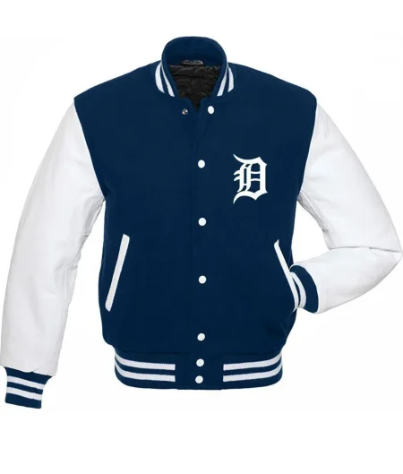 Detroit Tigers Blue and White Varsity Jacket