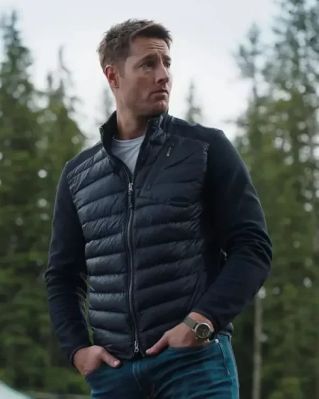 Justin Hartley Series Tracker Colter Shaw Puffer Black Jacket 3