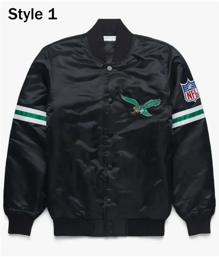 NFL Philadelphia Eagles Black Satin Jacket