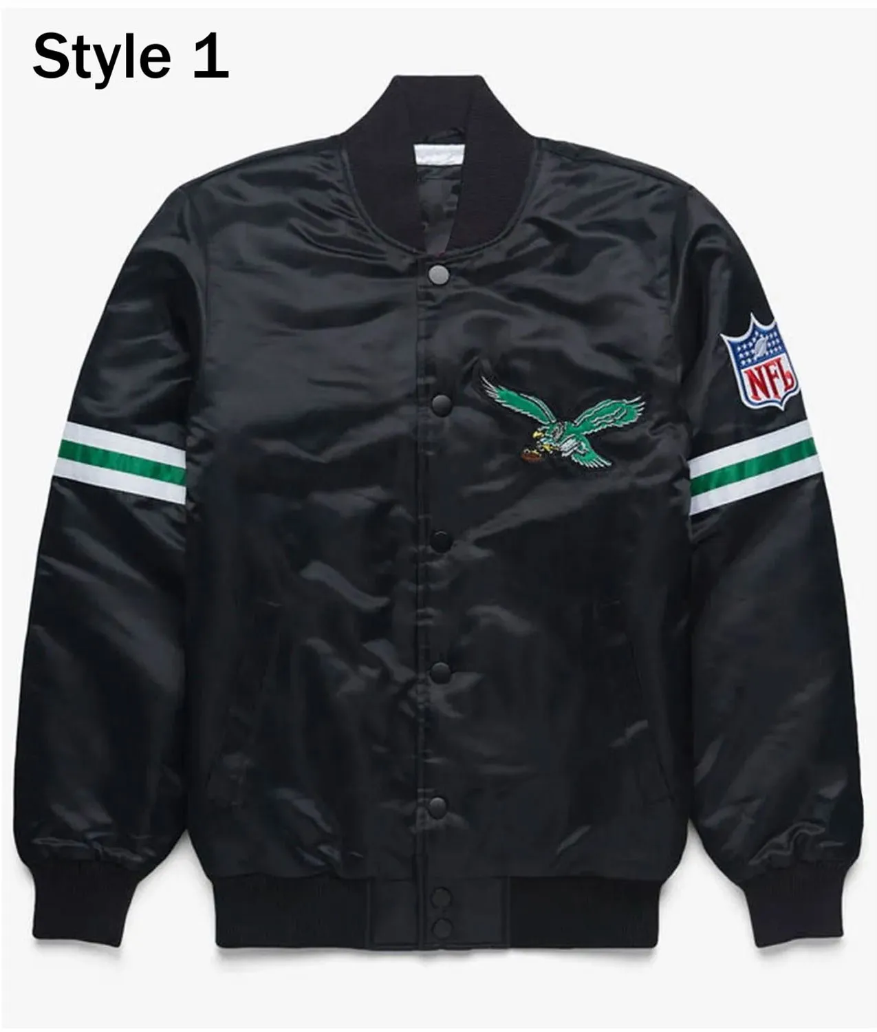 NFL Philadelphia Eagles Black Satin Jacket