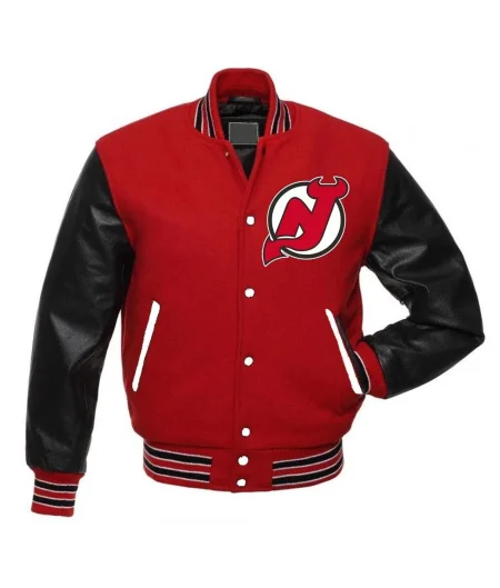 New Jersey Devils Varsity Red and Black Jacket