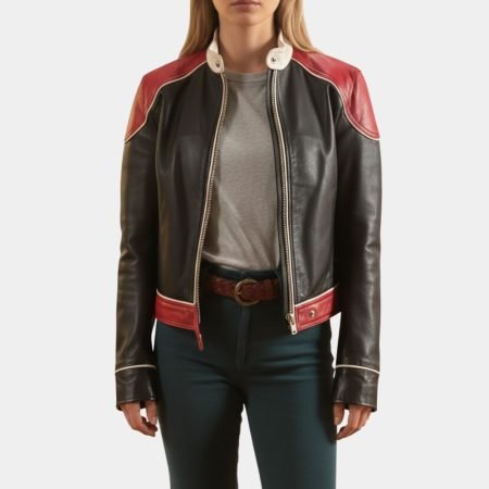 Stone Cold Fox Kiernan Shipka Fox Black Leather Jacket Side View 4