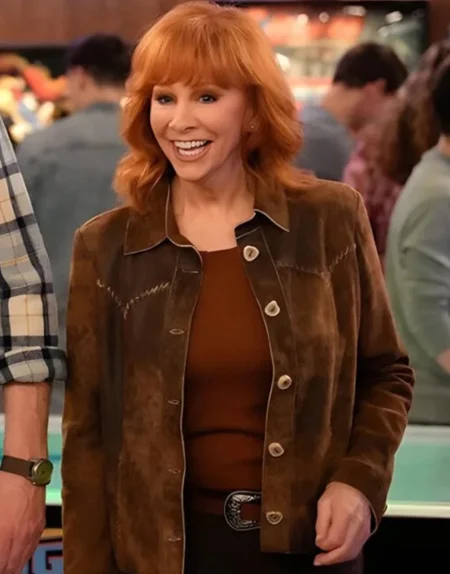 Happy’s Place S02 Reba McEntire Brown Suede Jacket