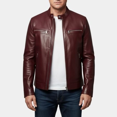 Jeremy Renner Burgundy Leather Jacket