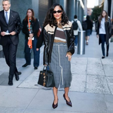 Tessa Thompson NYC 2025 Leather Jacket