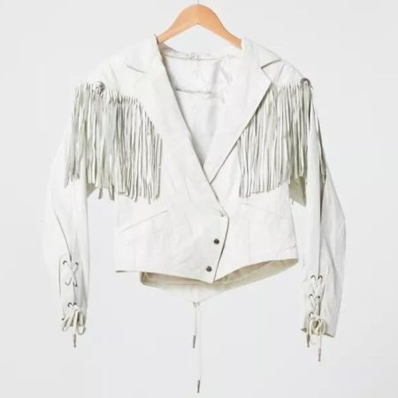 Sharon White Fringe Jacket