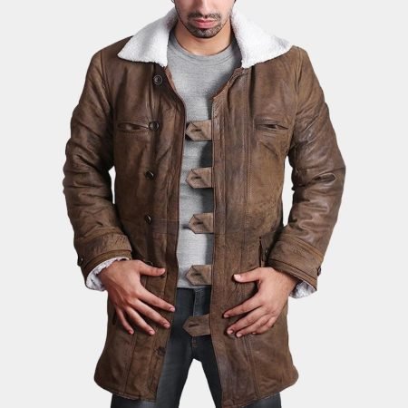 Bane Distressed Leather Coat