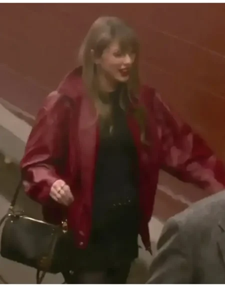 Taylor Swift Chiefs vs Broncos Red Bomber Jacket