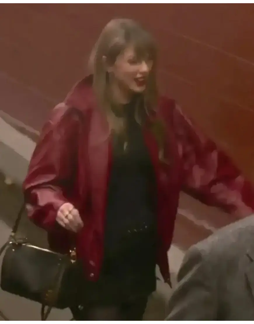 Taylor Swift Chiefs vs Broncos Red Bomber Jacket