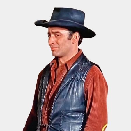 James Drury Black Leather Vest