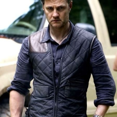 David Morrissey Black Quilted Vest