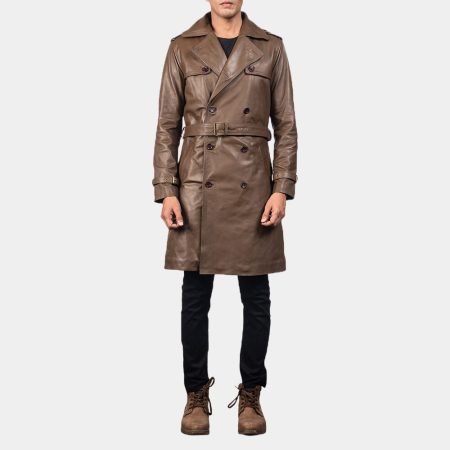 Rorschach Brown Leather Coat