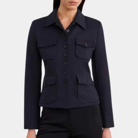 Selena Gomez Wool Shirt Jacket