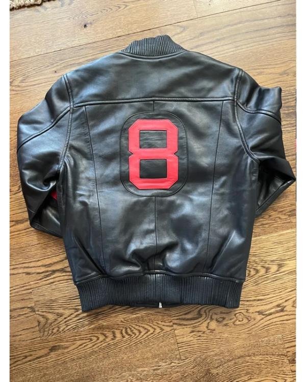 The 8 Ball Leather Bomber Jacket - Image 4