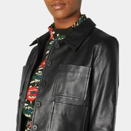 Wednesday Addams Black Leather Jacket