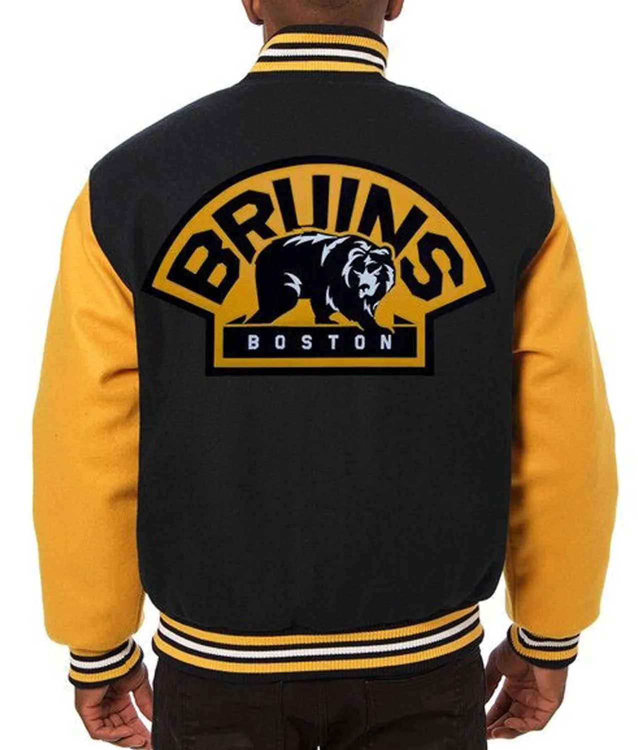 Boston Bruins Varsity Black and Yellow Wool Jacket - Image 2
