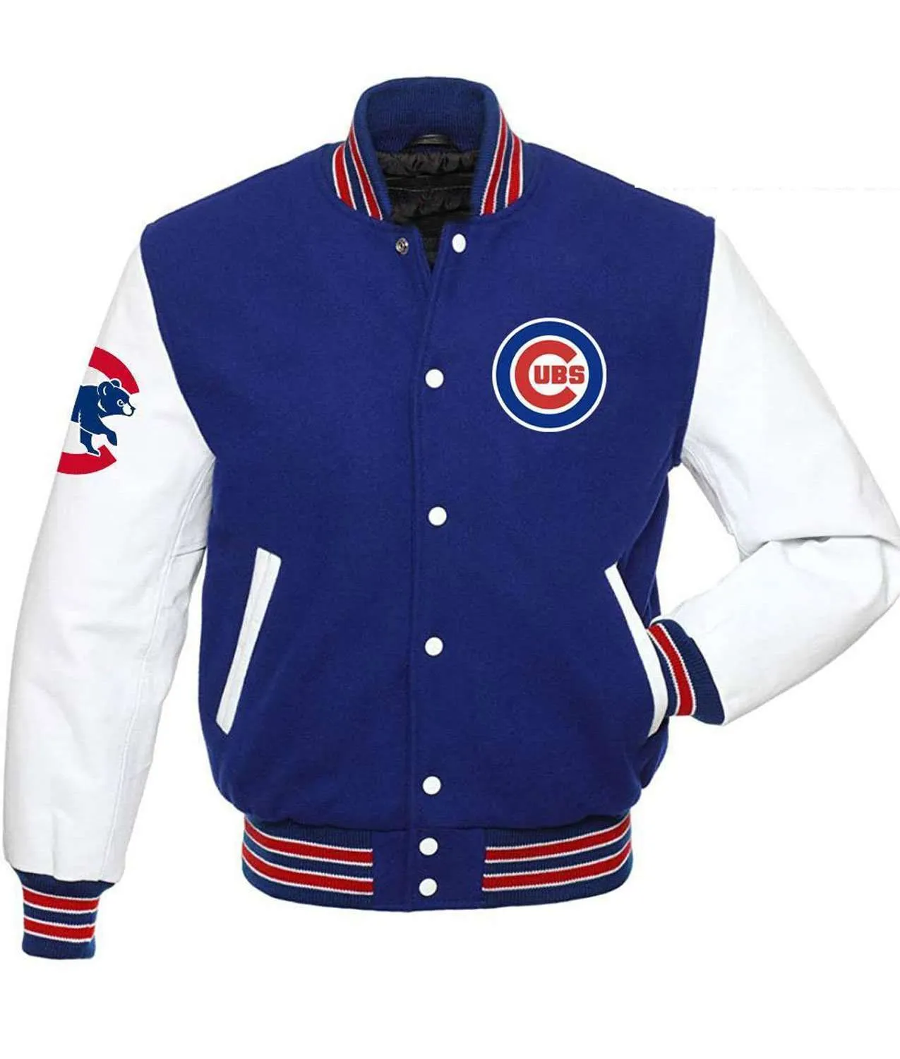 Chicago Cubs Blue and White Varsity Jacket