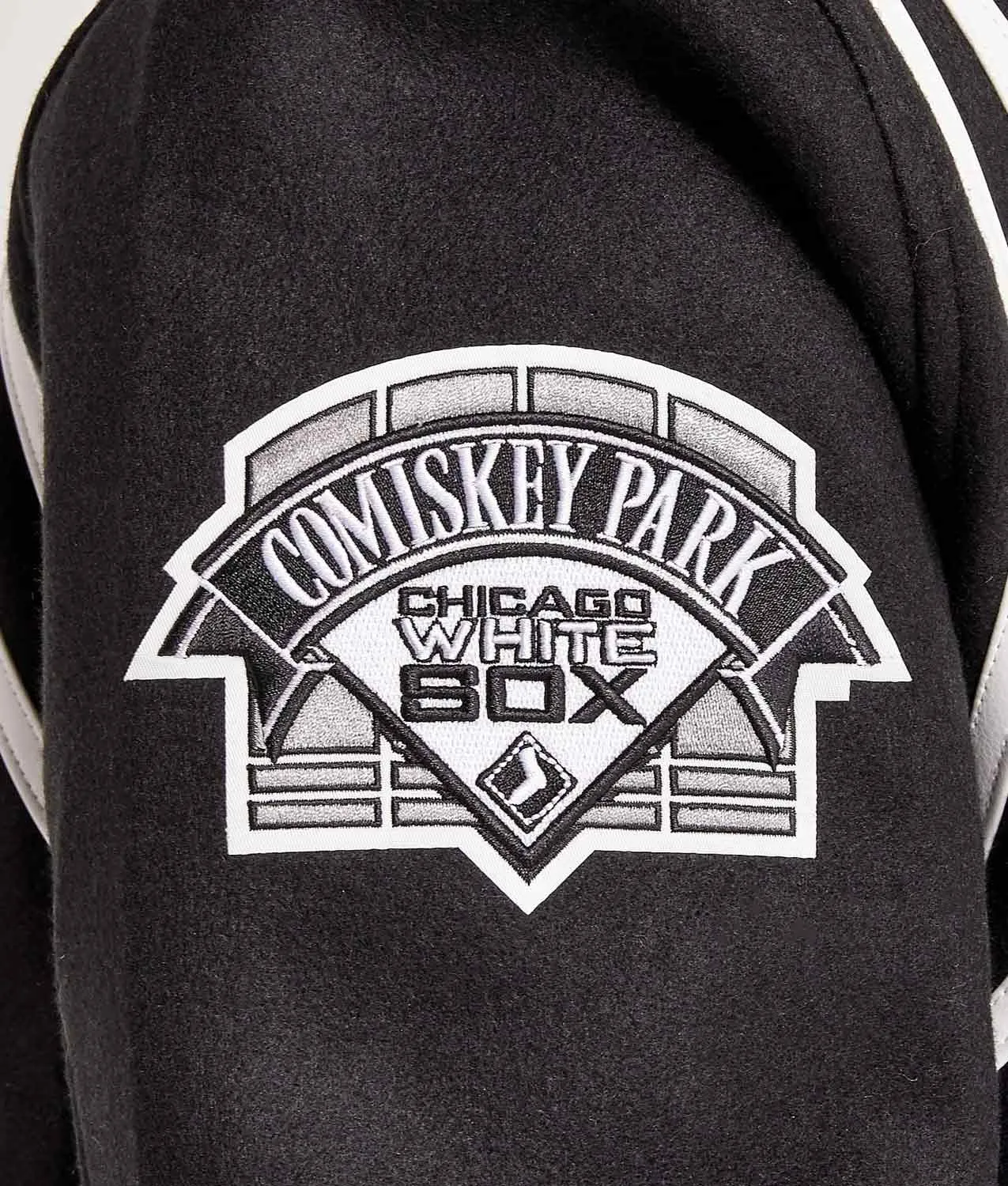 Chicago White Sox Comiskey Park Black Varsity Jacket - Image 4