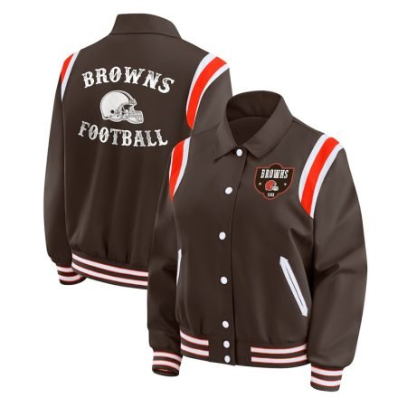 Cleveland Browns Lightweight Brown Varsity Satin Jacket