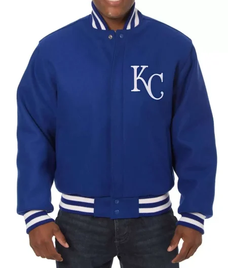 Kansas City Royals Blue Letterman Wool Jacket