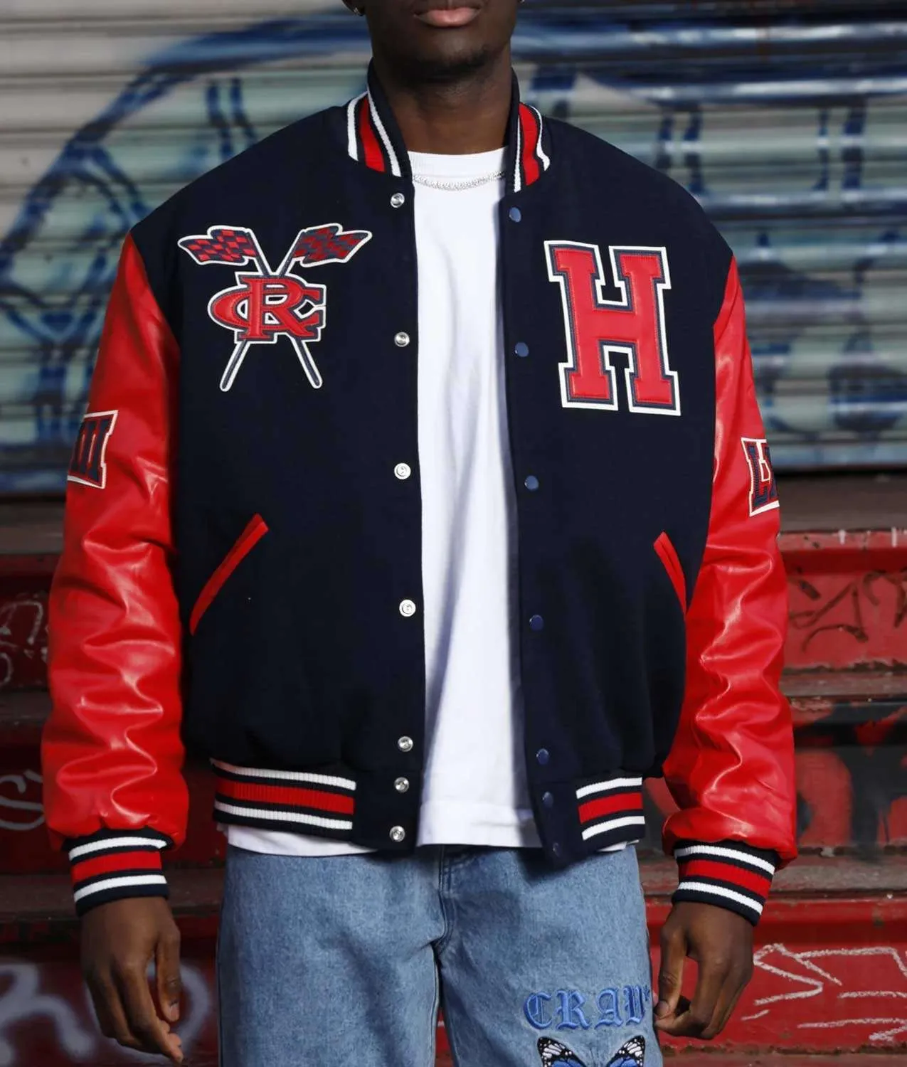 Men’s Howard University Black and Red Varsity Jacket