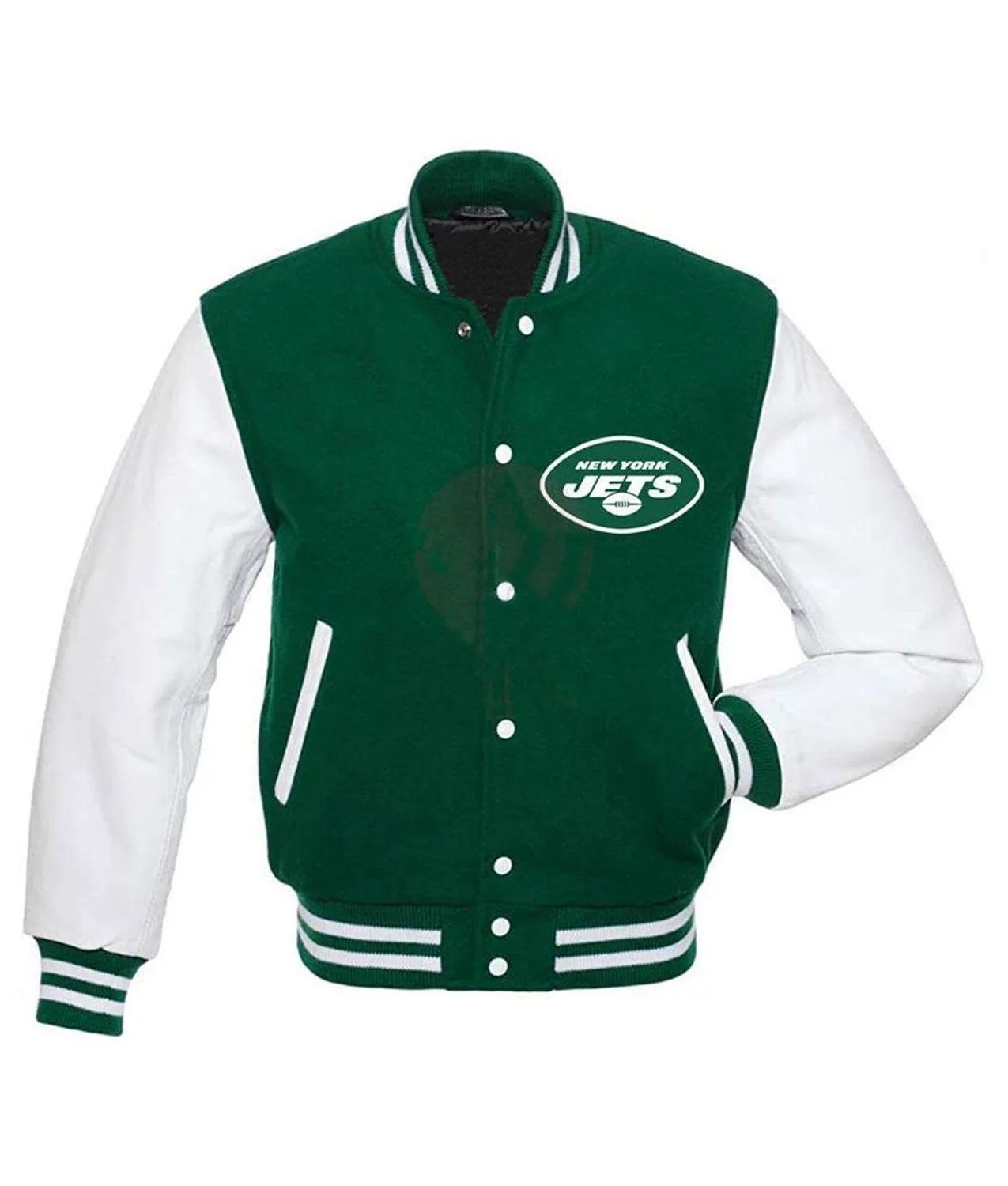 NY Jets Varsity Green and White Jacket