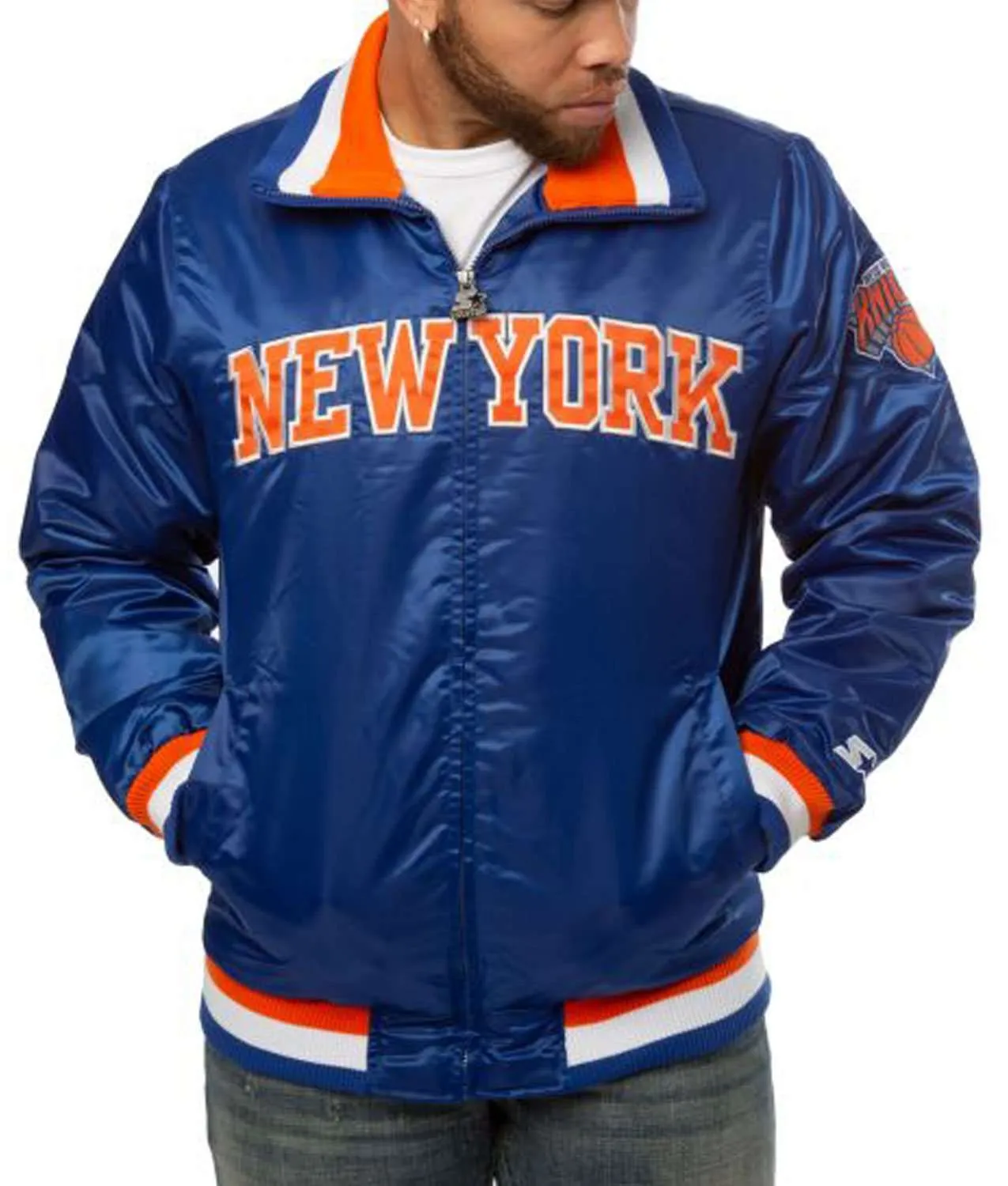 New York Knicks Starter Bomber Satin Jacket