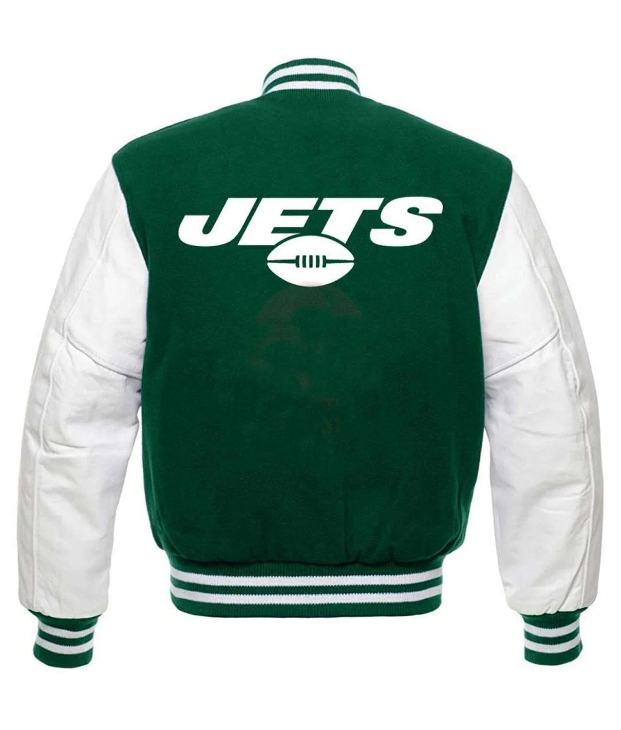 NY Jets Varsity Green and White Jacket - Image 2