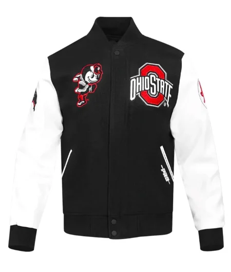 Classic Ohio State University Black and White Varsity Jacket