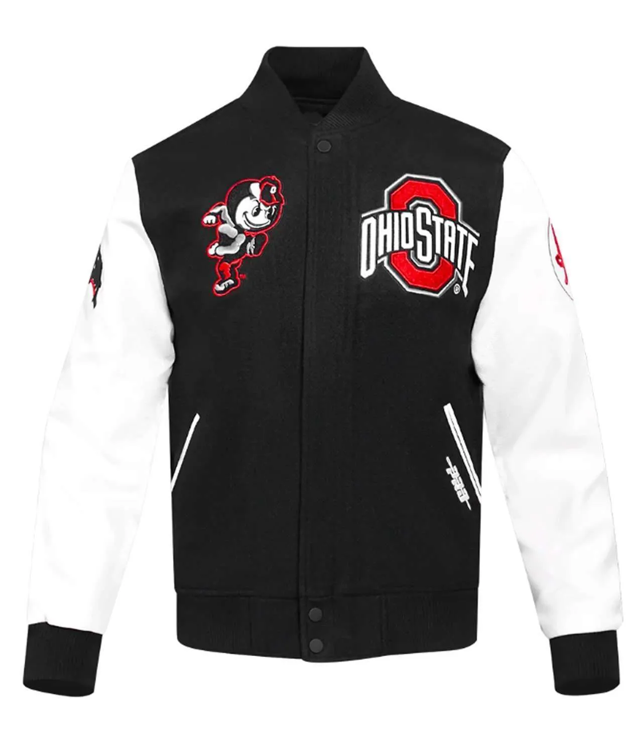 Classic Ohio State University Black and White Varsity Jacket