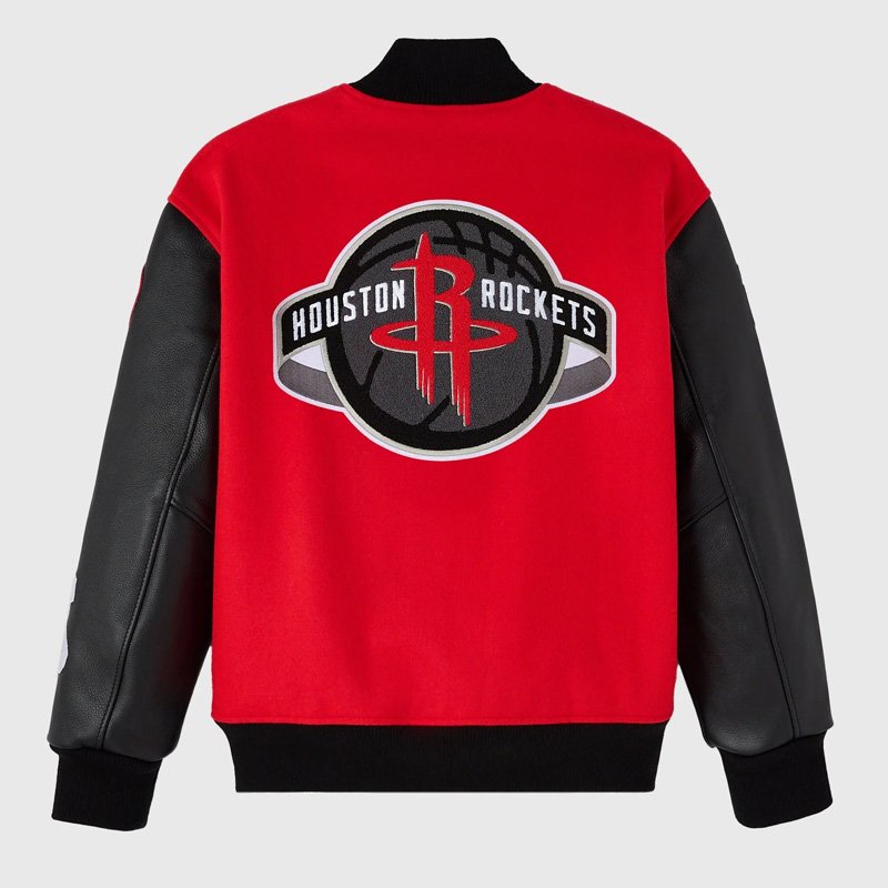 Houston Rockets OVO Red and Black Varsity Jacket - Image 2