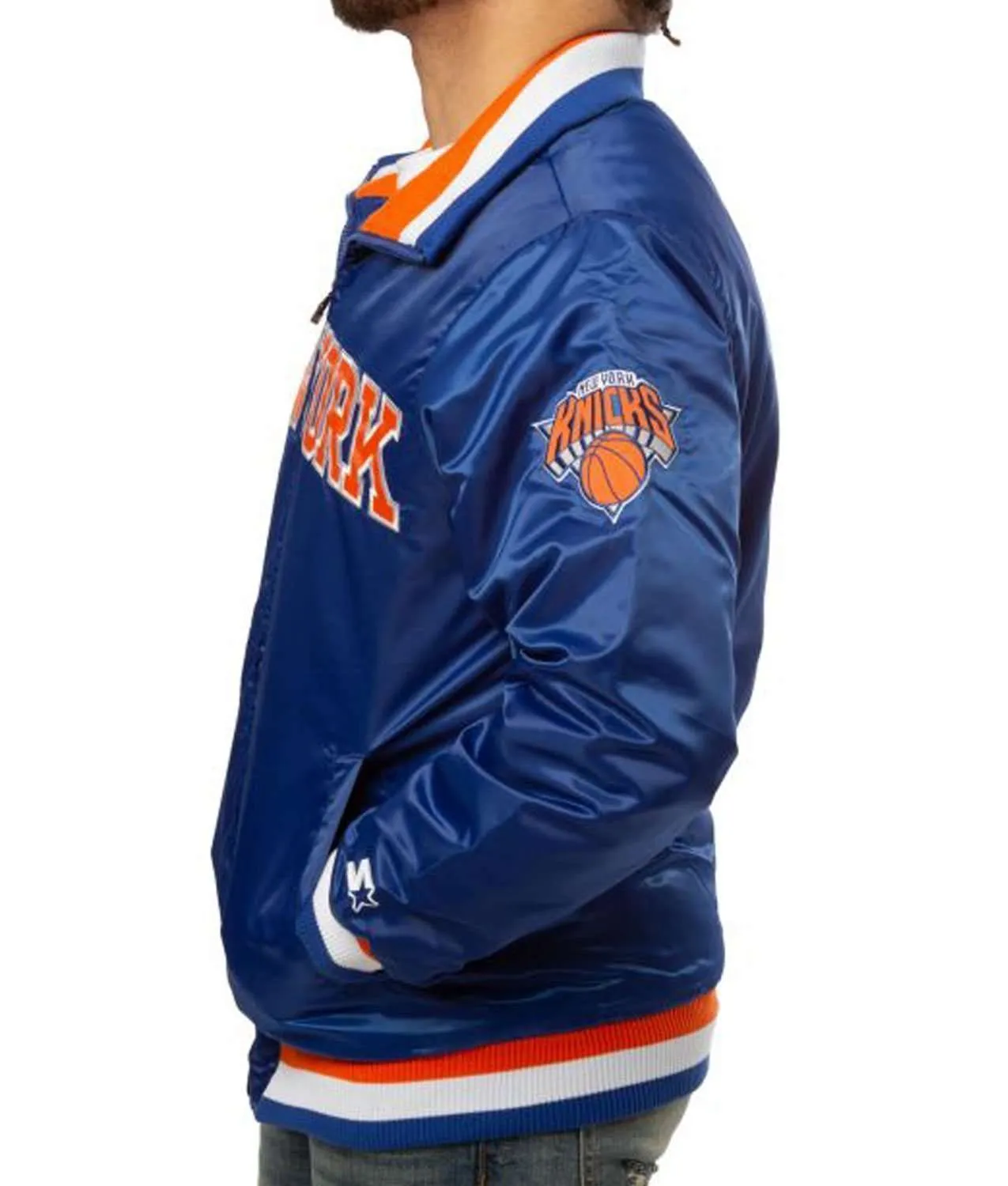 New York Knicks Starter Bomber Satin Jacket - Image 2