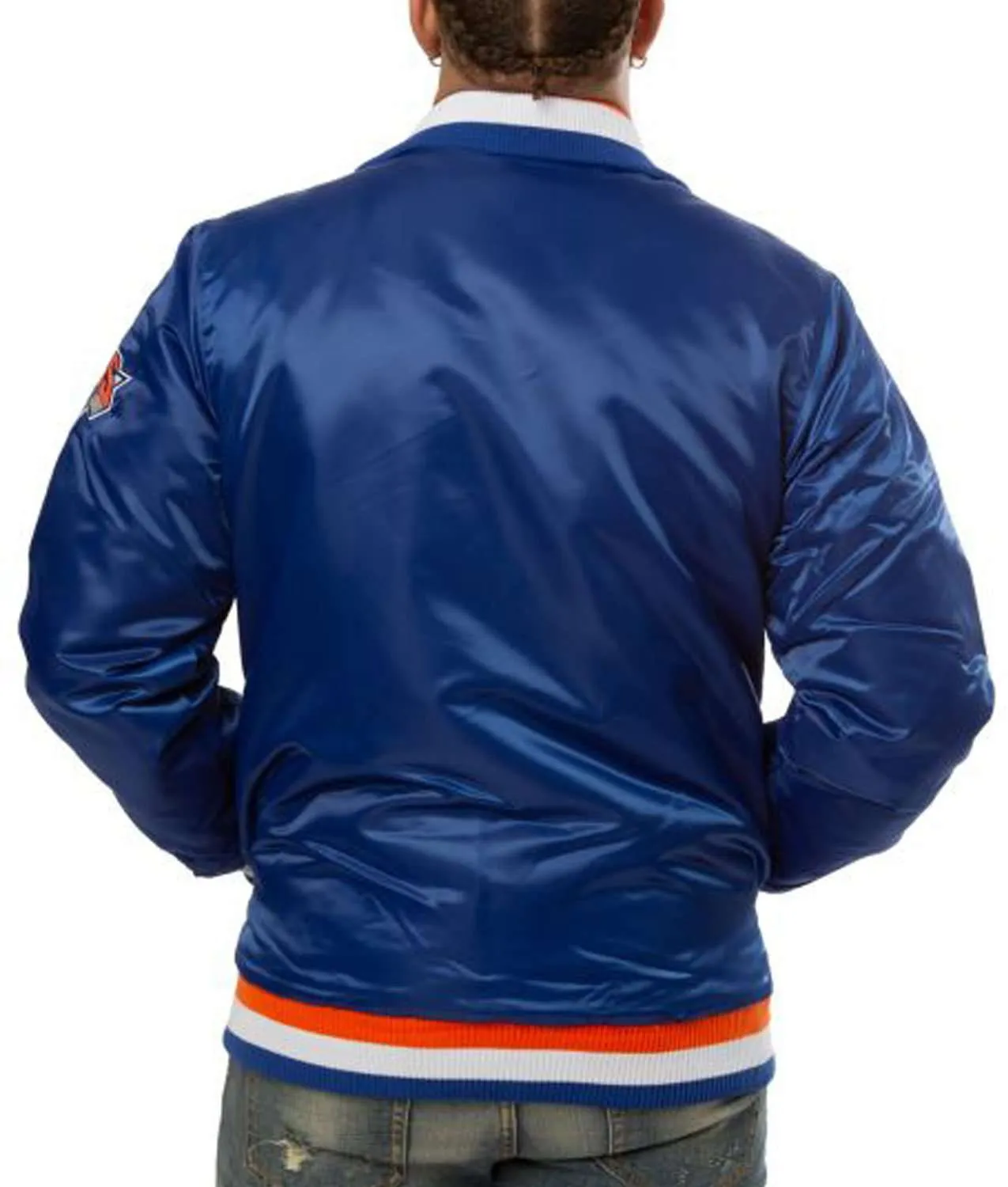 New York Knicks Starter Bomber Satin Jacket - Image 3