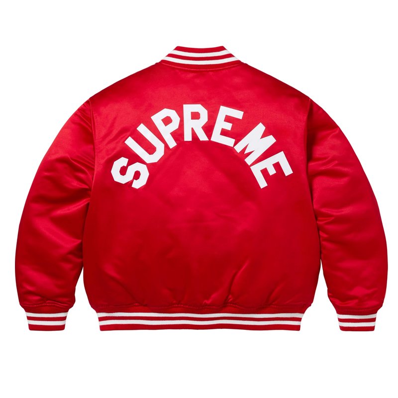 Supreme Full-Snap Varsity Satin Jacket - Image 2