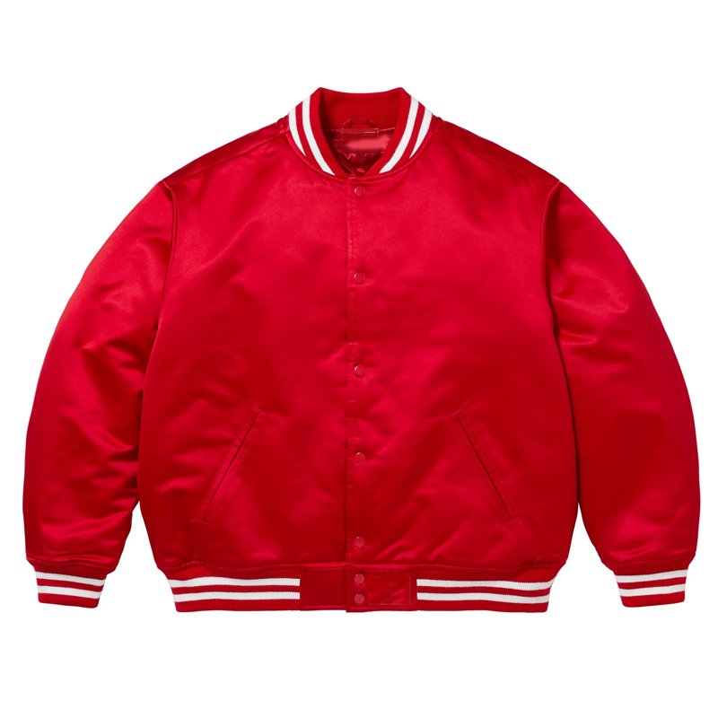 Supreme Full-Snap Varsity Satin Jacket