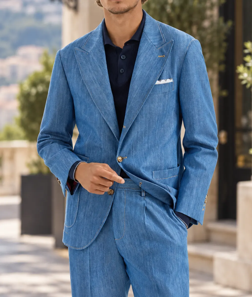 Alexander Zverev Blue Denim Blazer - Image 3