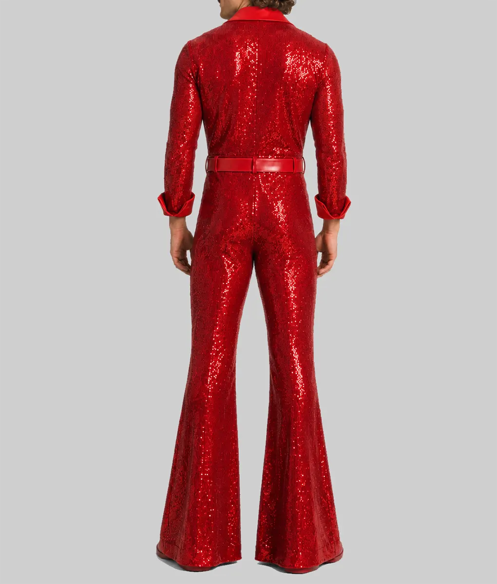 Benson Sequin Red Jumpsuit - Image 3