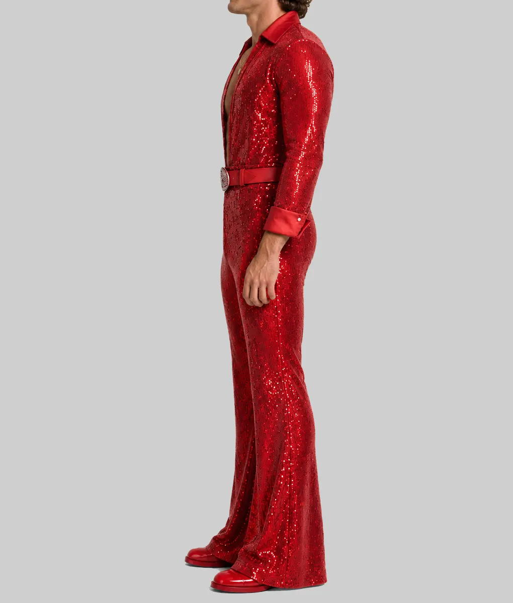 Benson Sequin Red Jumpsuit - Image 2