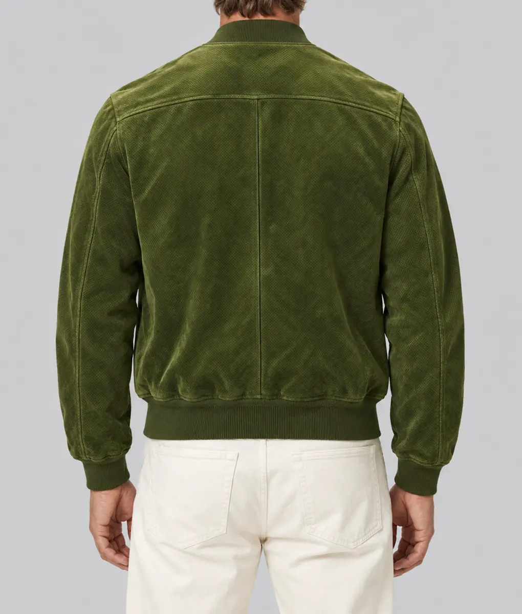 Brad Pitt Green Suede Jacket - Image 2
