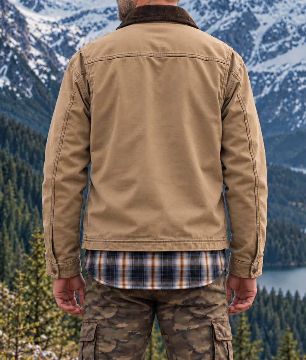 Heart Of The Beast Brad Pitt Beige Cotton Jacket - Image 5
