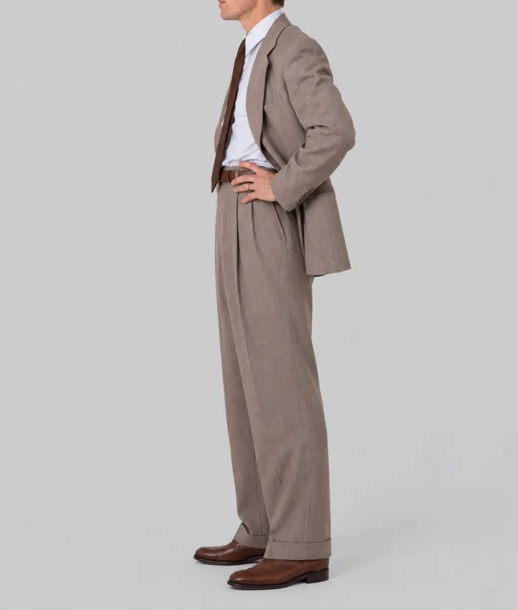 Mens Classic Taupe 2 Piece Suit - Image 2