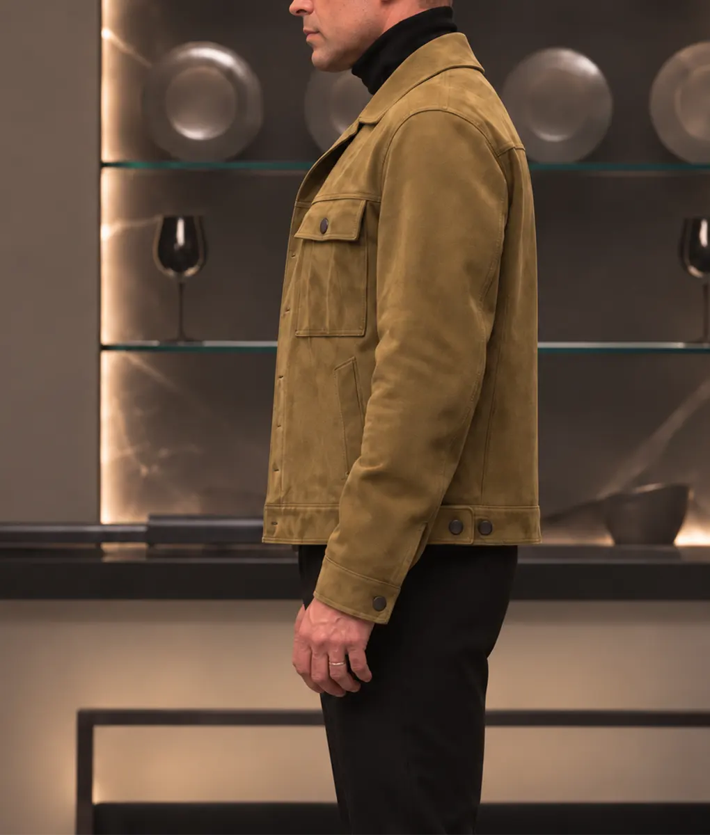 Patient Zero Colin Farrell Brown Suede Jacket - Image 4