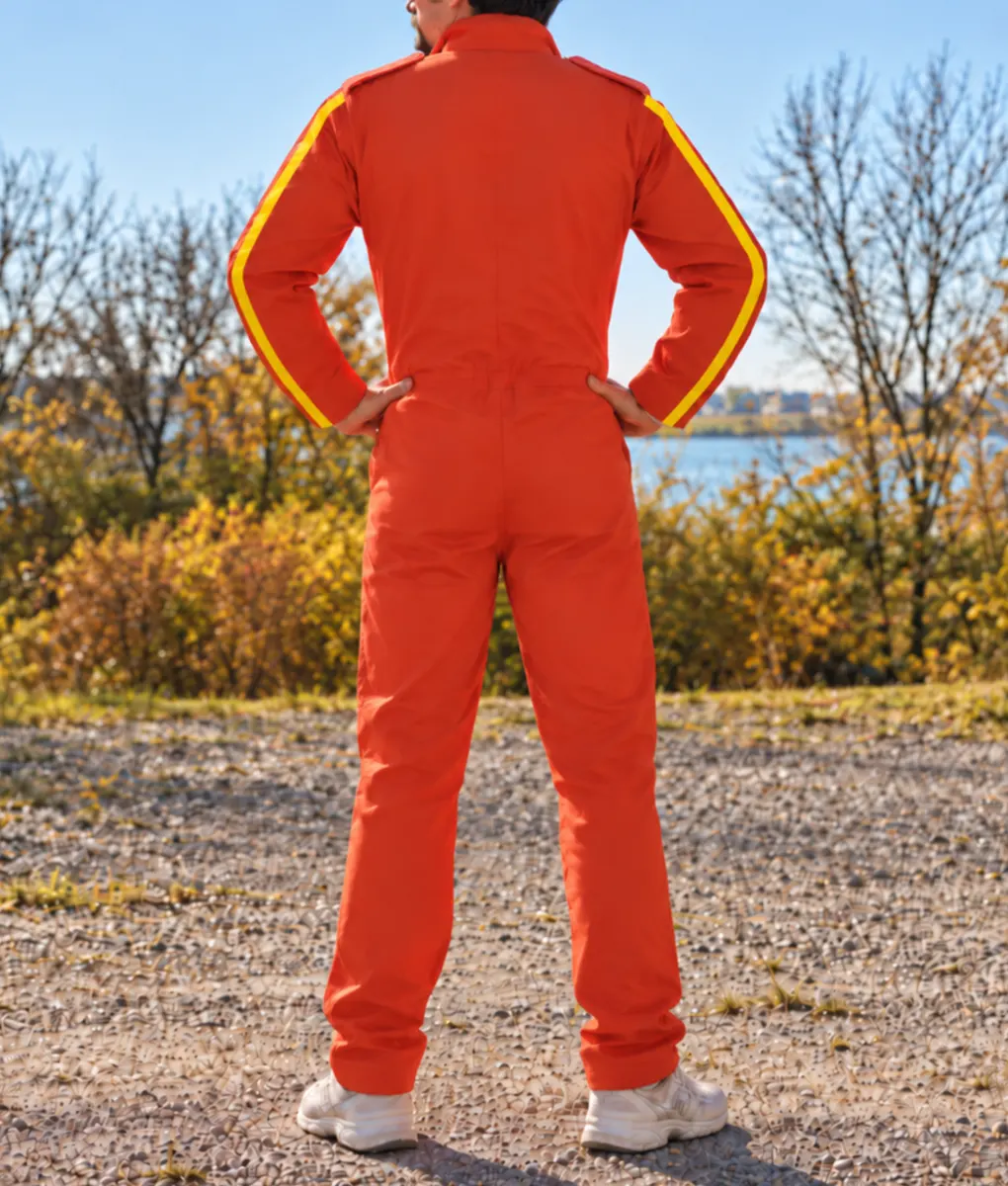 The Stunt Driver Jay Baruchel Orange Jumspuit - Image 5