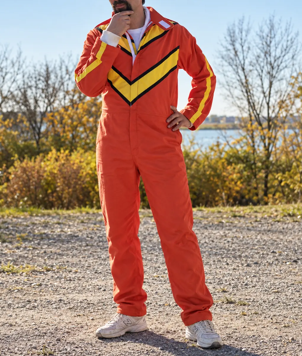 The Stunt Driver Jay Baruchel Orange Jumspuit - Image 3