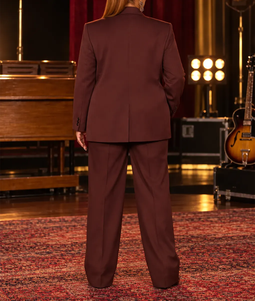 The Voice S30 Queen Latifah Oversized Burgundy Suit - Image 4