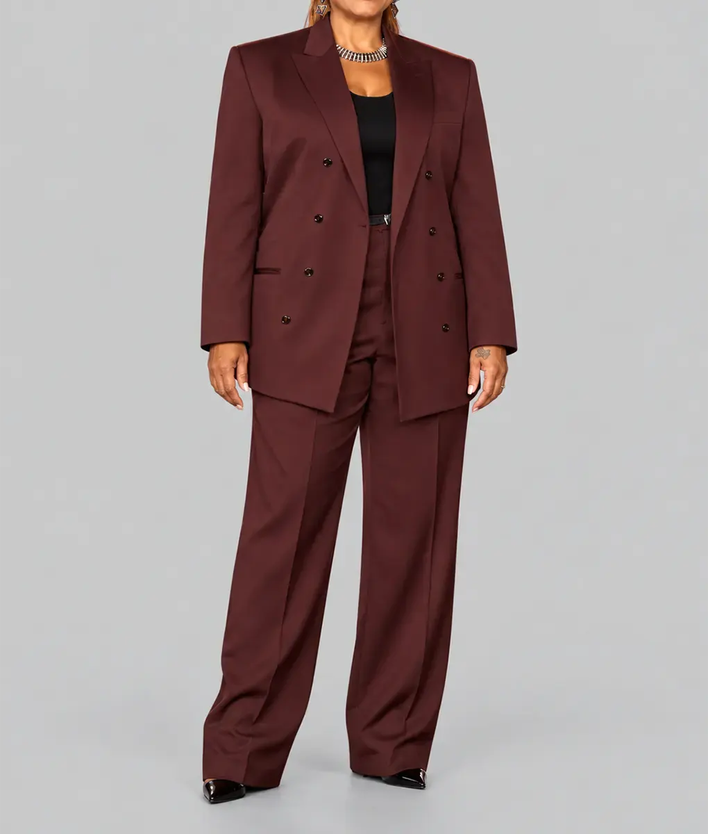 The Voice S30 Queen Latifah Oversized Burgundy Suit